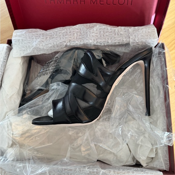 Tamara Mellon Shoes - Tamara Mellon Black Conquest 105 Heeled Mule